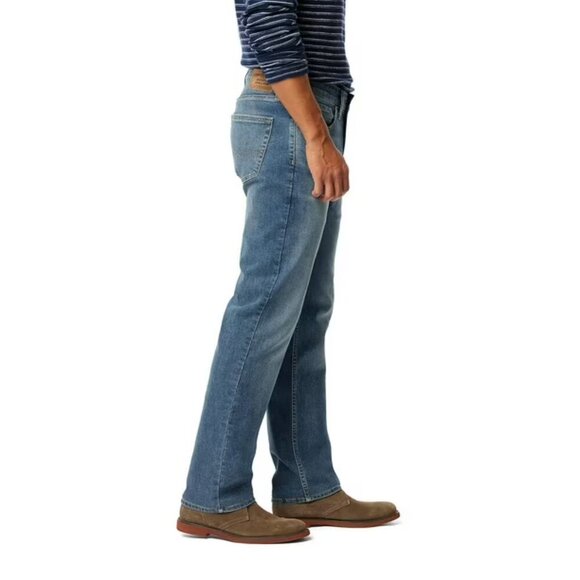 Levi's Signature Straight Fit Mens Jeans Blue Whiskered Denim Zipper Fly 32x32 - Picture 4 of 12